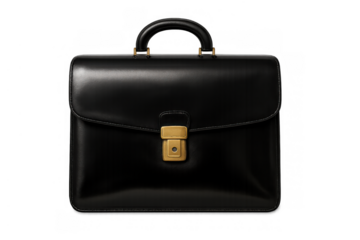 Black leather briefcase holding business documents, representing professionalism, executive work, legal career, and corporate success