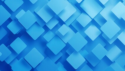 Dynamic blue squares create a modern geometric design, perfect for technology backgrounds and innovative branding that evokes a sense of trust and stability