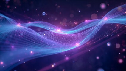 Fototapeta premium Dynamic glowing wave design for cutting edge tech, perfect for futuristic themes, a modern look that brings energy and innovation to your projects