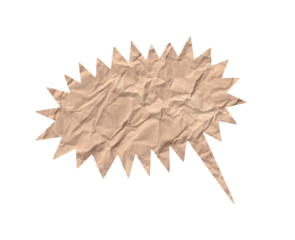 Light Brown Wrinkled Parcel Paper Speech Bubble