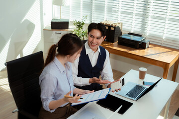 Project manager working and update tasks with milestones progress planning.