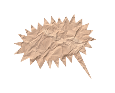 Light Brown Wrinkled Parcel Paper Speech Bubble