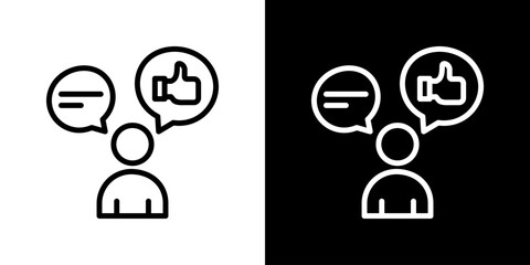 Feedback Icon Vector Illustration. Fresh Line Design Built For Creative Flexibility In Light And Dark Versions. 