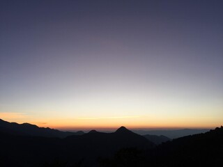 Sunset over Mountain Landscape