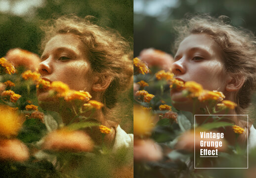 Vintage Botanical Grunge Effect