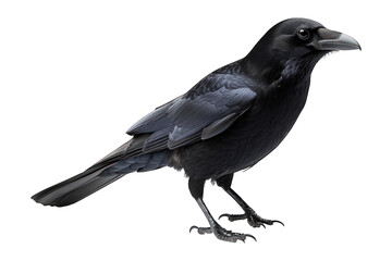 Obraz premium Black crow profile; dark plumage shows detail