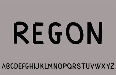 REGON - Clean Modern Sans Serif Display Font, Vector Illustration,