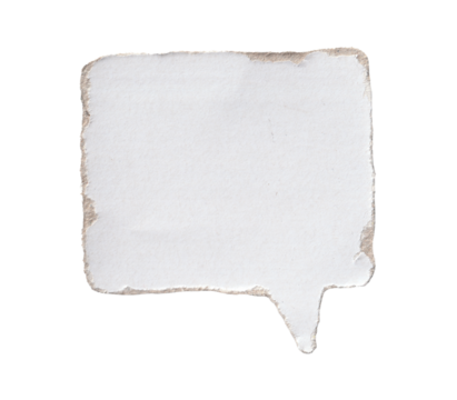 Oval Torn Paper Speech Balloon with Textured Cardboard Surface