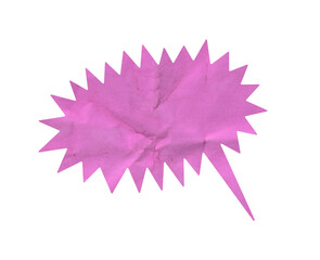 Pink Crumpled Paper Speech Bubble Sticker for Messages