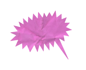 Pink Crumpled Paper Speech Bubble Sticker for Messages