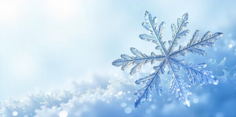 Intricate, crystalline snowflake magnified to reveal its stunning, complex structure, highlighting the delicate beauty of winter's icy formations against a pure white background , geology, frozen