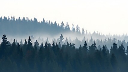 Misty forest landscape