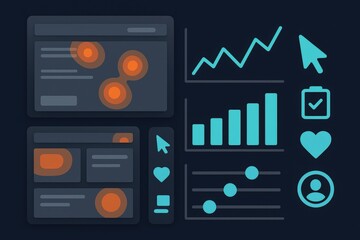 Obraz premium Innovative dashboard interface design showcasing data visualization graphs and user interaction elements enhancing digital analytics experiences with modern aesthetics
