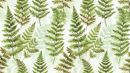 Watercolor fern pattern