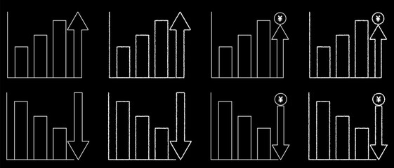 チャート・データ・景気などの棒グラフ白線セット 　ノーマル・¥