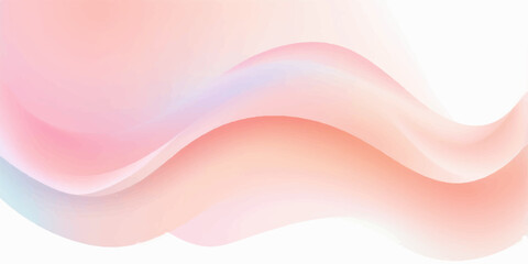 Abstract vector illustration with flowing pink and orange colorful curve patterns on a light wave backdrop