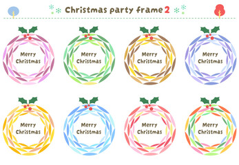 クリスマスのリースのフレームセット