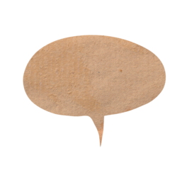 Oval Speech Bubble with Recycled Brown Craft Paper Texture