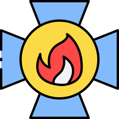 Fiery spotlight icon for creative projects, offering a striking emblem for diverse digital and print designs