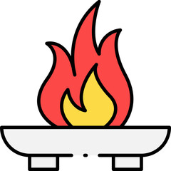 Vibrant Flat Design Fire Flame Icon Representing Warmth, Energy, and Light in a Simple Modern Graphic Vector Illustration
