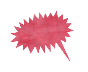 Red Grunge Painted Paper Speech Bubble Comic Burst Texture