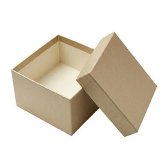 Open Square Gold Cardboard Gift Box Mockup