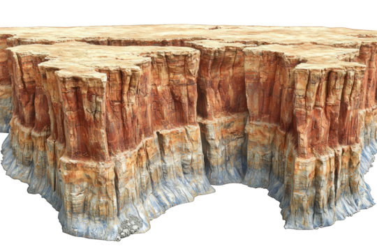 Multilayered cliffside showing tan, brown, and grey stratifications