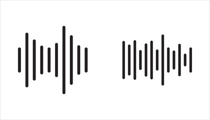 Podcast sound waves and audio sound waves from voice message recordings, vector icons. Music player sound waves and mobile phone voice message sound waves.