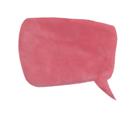 Handmade Red Watercolor Speech Bubble, Isolated on Transparent Background