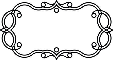 Elegant black and white ornate decorative border frame design