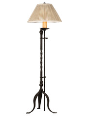 Antique Metal Floor Lamp with Pleated Shade