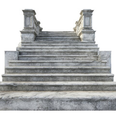 Stone Staircase: An imposing stone staircase rises towards the sky. The steps and balustrade, with their intricate design and textures, suggesting a journey toward greater heights.