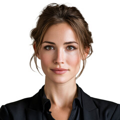 Empowered Portrait: A poised individual exudes confidence and professionalism. Her gaze, direct and engaging, tells a story of capability and dedication. The portrait showcases her ready for success.