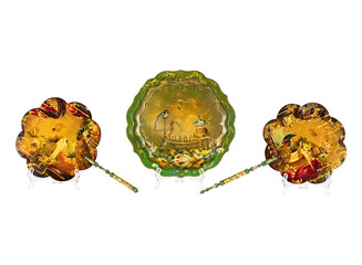 Elaborate Decorative Plates, Vintage Bird & Floral Motif