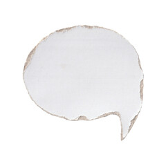 Square Ripped Paper Dialog Box with Clean White Surface and Rough Edges