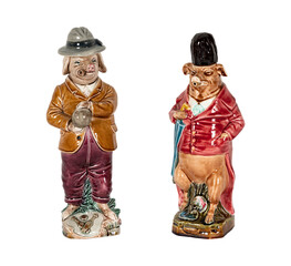 Anthropomorphic Pig Decanters: Ceramic Figurines
