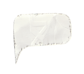 Rectangular White Cosmetic Cream Smear Speech Bubble Isolated
