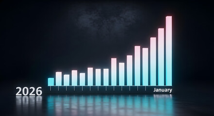 2026 Financial Growth Visualization A Projected Chart Displaying Monthly Increases, January Highlighted