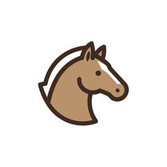 Cheerful equine head silhouette with mane