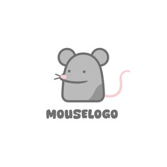 Cute cartoon mouse logo design