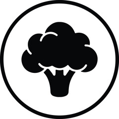 Silhouette Broccoli in a circle healthy vegetable vector Illustrator