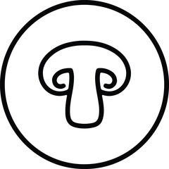 Obraz premium Silhouette Mushroom fungus healthy organic vegetable outline circle vector Illustrator