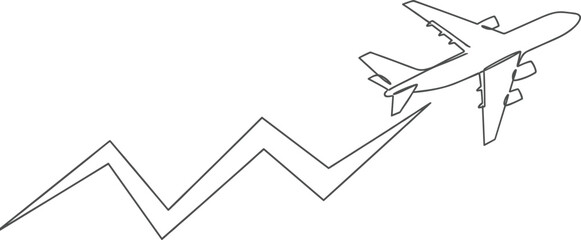 Geometric One Line Airplane Path with Angular Turns.