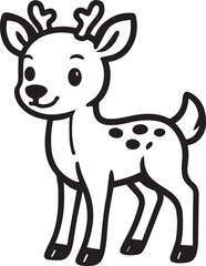 A captivating illustration of a cute deer, exuding a sense of playful charm with its endearing features and joyful expression.