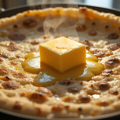 pizza with cheese and ham