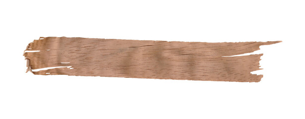 Torn Strip of Wood Veneer with Damaged Edges, Isolated on Transparent Background