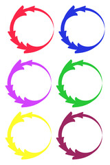 Six Circular Arrow Frames on PNG Images