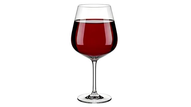 Red wine glass with clear stem on white background
- Powered by Adobe