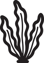 A delicate illustration of an aquatic plant, its wavy leaves swaying gracefully, against an uncluttered backdrop. The artwork showcases the elegance of botanical forms.