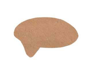 Vintage Brown Paper Square Speech Balloon Mockup